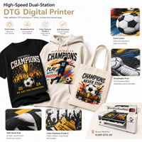 Impresora DTG de Doble Estación de Alta Velocidad para Camisetas con Cabezal Epson I3200 de Alta Precisión para Sudaderas, Bolsas de Lona y Personalización DIY