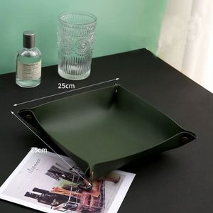 High Quality Personalized Desktop Jewelry Storage Tray Organizer <b>Box</b> Dice <b>Rolling</b> Tray Foldable Leather Valet Tray - Product Image 2