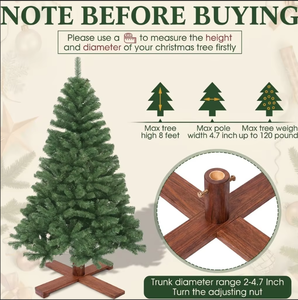 Support de sapin de Noël UMIND UM602 en bois massif finition noyer vintage, support croisé pour arbre artificiel de 7 à 7,5 pouces - Product Image 2