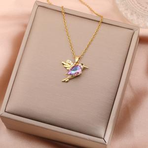 Collar con colgante delicado en forma de pájaro único creativo, cadena de eslabones, nuevo estilo, dulce, elegante, de moda, versátil, regalo conmemorativo - Product Image 5