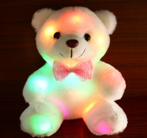 Peluche lumineuse colorée de 20 cm, jouet en peluche anime, adorable compagnon de nuit, ours en peluche <span class=keywords><strong>lumineux</strong></span>, ours en peluche LED - Product Image 4
