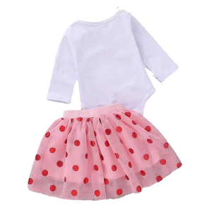 Conjunto de Fotografía para Bebés Niñas: Body con Estampado de Jirafa y Falda Tutú de Tul con Puntos, Cintura Elástica, Transpirable, para Recién Nacidas - Product Image 3