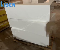 Meubles de bureau Kisen, petite table de réception blanche et noire pour dentiste, avec éclairage LED 110V 220V, pour utilisation en salon de beauté