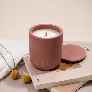 AIKUN Luxury Pink Ceramic Scented <b>Candle</b> Custom Originally Luxury Ceramic Soy <b>Wax</b> <b>Candle</b> Porcelain Empty Jar <b>Candle</b> Bloomed - Product Image 3