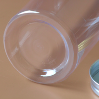 Pot cylindrique transparent en plastique PET, emballage transparent avec col vissé, directement de l'usine, pour cosmétiques, aliments, artisanat