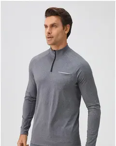 Tops deportivos Gimnasio Hombres Golf Quarter Zip Sudaderas con capucha Ropa deportiva con rayas reflectantes Jersey en blanco Sudadera con capucha para hombres