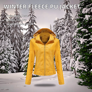 Chaqueta de Invierno 2026, Nueva, Gruesa, de Forro Polar, con Logotipo Personalizado, Impermeable, Transpirable, Cortavientos, de Cuero PU, Talla Grande para Mujer - Product Image 2