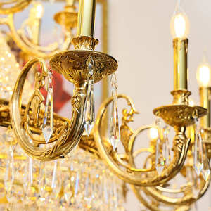 Showsun-lámpara colgante de lujo europea, candelabro grande de Imperio, de cristal, para decoración de boda, hotel - Product Image 2