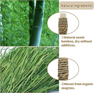 Doğal Seagrass tatlı bambu Molar dişler için Sticks <span class=keywords><strong>Bunny</strong></span> çiğnemek oyuncaklar için kafes aksesuarları tavşan <span class=keywords><strong>Bunny</strong></span> gine domuz Hamster - Product Image 3