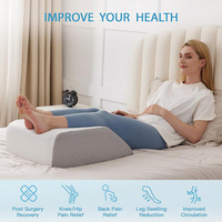 Premium mousse à mémoire de forme genou Wedge oreiller jambe ascenseur aide au sommeil jambe oreiller coussin de chevet taie d'oreiller amovible
