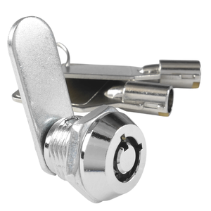 Serrure tubulaire robuste en alliage de zinc et laiton chromé, 2 clés, entraxe 10,5 mm 13 mm, pour boîte à outils et armoire d'atelier - Product Image 1