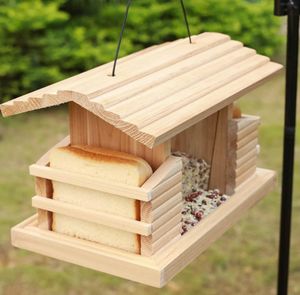 Milieuvriendelijk Art Deco Waterdicht Houten Vogelvoeder Massief Patroon Huisdiervoeder Voor Buitenterras Wildbird Bluebird Vethouder - Product Image 5