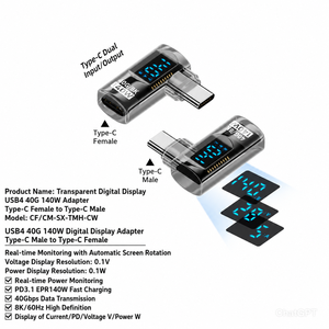 Adaptador USB Tipo C Macho <span class=keywords><strong>a</strong></span> Hembra <span class=keywords><strong>de</strong></span> 40 Gbps <span class=keywords><strong>a</strong></span> Precio <span class=keywords><strong>de</strong></span> Fábrica, Transmisión <span class=keywords><strong>de</strong></span> <span class=keywords><strong>Video</strong></span> 8K para <span class=keywords><strong>Google</strong></span> Pixel 9 Pro, iPhone y Samsung - Product Image 1