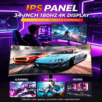 Monitor Gaming de 34 Pulgadas, 4K UHD, Panel IPS, 180Hz, 1ms, SRGB 100%, Sin Marco, HDR, HDMI, DP, Precio de Fábrica al por Mayor para PC de Escritorio