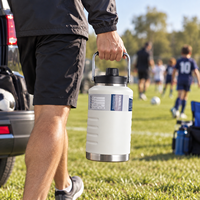 Bouteille d'eau isotherme de 1,5 L et 2 L, grande capacité, en acier inoxydable, pour le camping, les sports et les chantiers