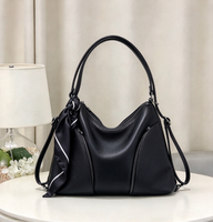 Sac à main bandoulière décontracté en cuir PU de style bohème pour femme, avec fermeture éclair, doublure en polyester, portable pour l'extérieur