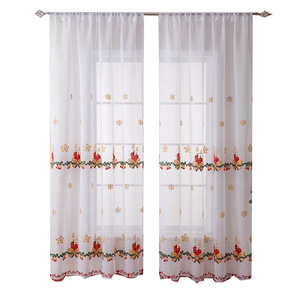 <span class=keywords><strong>Cortinas</strong></span> Navideñas Bordadas de Estilo Americano, Ecológicas, de Poliéster Transparente, Semitransparentes, Rectangulares, Decorativas - Product Image 5