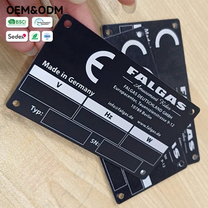 Placas de Identificación de Aluminio Anodizado <span class=keywords><strong>con</strong></span> Número de Serie Certificado para Equipos Industriales Europeos Personalizados - Product Image 1