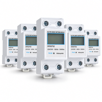 Meter Energi Din Rail Fase Tunggal 220/230V 5(60)A 50/60Hz Kelas 1 LCD Digital Kwh Meter 1600imp/kWh Output Pulsa DDS2702