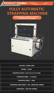 Máquina Flejadora Eléctrica Automática de Cinta PP con Función de Tapado para Aplicaciones Químicas, Empaquetado de Cajas y Cartones - Product Image 6
