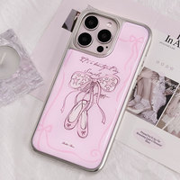 Coque de téléphone en résine époxy Ins pour Iphone16 16pro/promax 15 15promax/14promax/14pro 14/13 13pro 12 11 coque à bords argentés galvanisés