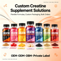 SYC BIO Créatine Monohydrate Gummies Complément Quotidien pour le Bien-être Musculaire 60 Comprimés Fraise 1250mg Fabrication Personnalisée