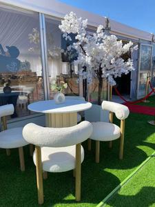 Modern Rustic Durable Metal Frame Chair Nordic Backrest Teddy Fabric Outdoor Hotel Wedding Event Decoration - Product Image 2