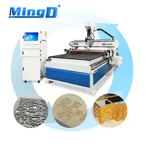 MINGD MD-1325 Cnc Woodworking Machine 4 Axis 1325 Atc Cnc Wood Router 7.5 Kw Water Pump for Mdf Cutting Wooden 25mm 0.005 1.8kw