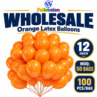 Ballons en latex orange brillant en gros, 12 pouces, 100 unités, CE/EN71/BSCI/CPC - Fournitures de fête en vrac pour la remise des diplômes et les anniversaires