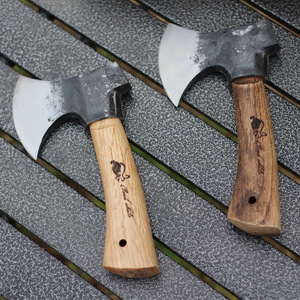 Thép carbon cao làm bằng tay Thợ Săn ngoài trời cắm trại rìu cắt với tay cầm bằng gỗ đa chức năng Phiêu Lưu tự vệ rìu nhỏ - Product Image 3