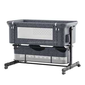 Lit bébé portable en métal et coton polyester, pliable, réglable en hauteur, grand berceau modulable anti-débordement de <span class=keywords><strong>lait</strong></span> - Product Image 2