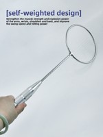 Raquette de badminton en acier inoxydable avec poids pour entraînement assisté, grande taille, fabriquée en Chine, pour le développement de la force chez l'adulte