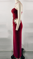 Robe de soirée sexy de luxe à découpes, ornée de diamants, style bandage, pour banquet et soirée, robe bandage pour femme