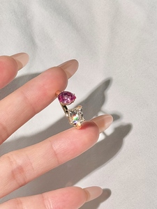 UM Jewelry <b>925</b> <b>Silver</b> 18K Gold Plated Pear Cut Lab Gem <b>Ring</b> Wholesale Fashionable Versatile Unisex Wedding Party Daily Gift - Product Image 2