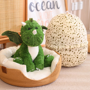 Jouet en peluche en forme d'œuf de dinosaure de dessin animé, petite poupée en tissu de dragon, <span class=keywords><strong>cadeau</strong></span> pour enfants, mignon pour les garçons, couleur personnalisée, matériau en coton - Product Image 1