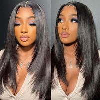 Perruque Lace Front HD Brésilienne 13*4 sans colle, coupe dégradée, facile à porter, pour femmes noires