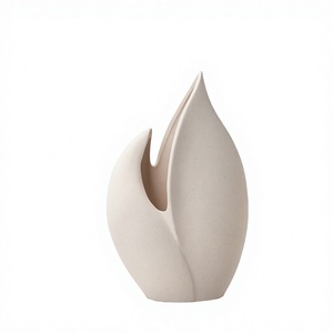 Petit vase à fleurs en céramique givrée, design minimaliste et créatif, pour salon, bureau, support hydroponique pour fleurs - Product Image 1