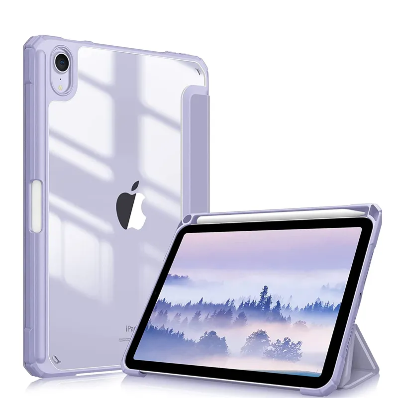 Casing Tablet Folio Flip PU Kulit Jernih Casing PC Kulit Casing Ipad Penutup Tablet untuk iPad Pro 11 2021 Casing untuk Ipad dengan