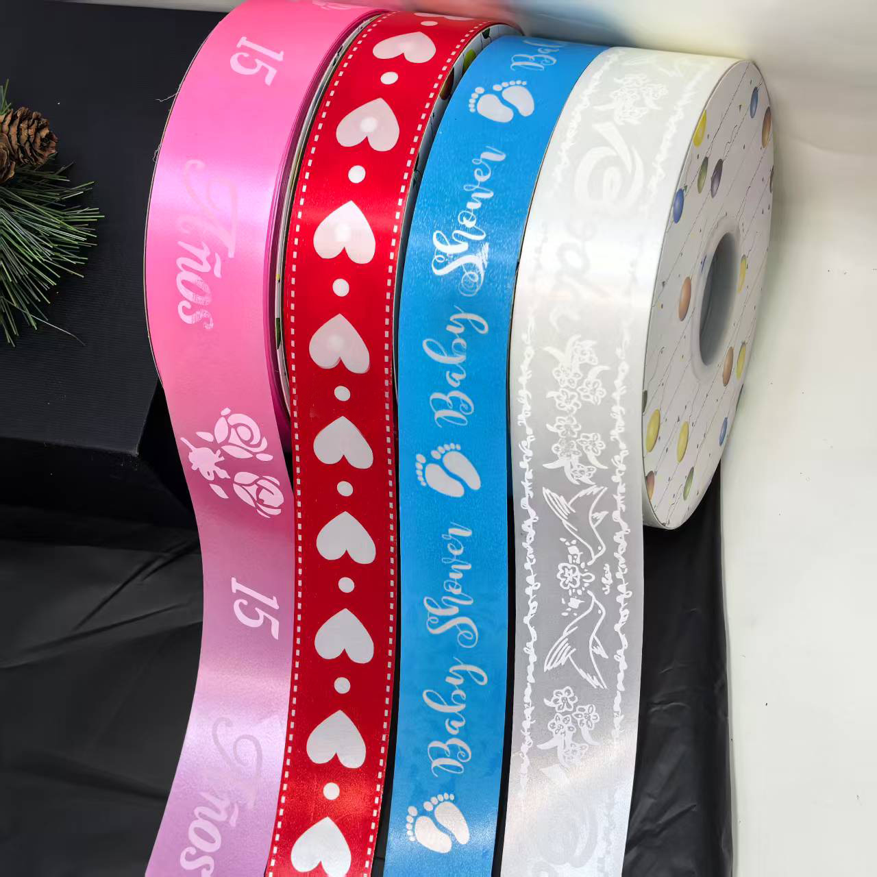 Custom Printed Eco-Friendly PP Ribbon with Your Logo Personalized Gift Ribbon Various Colors for Christmas Packaging Event Decor
