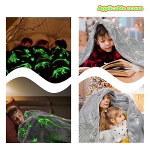 ผ้าห่มเรืองแสงพิมพ์โลโก้ตามสั่งขายส่ง ผ้าฟลีซเนื้อนุ่มสำหรับเตียงเด็กและผู้ใหญ่ ขนาดควีนไซส์ - Product Image 3