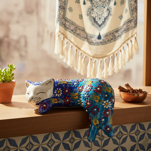 <span class=keywords><strong>Gatto</strong></span> Dormiente in Ceramica Fatto a Mano <span class=keywords><strong>Turco</strong></span> - Product Image 3