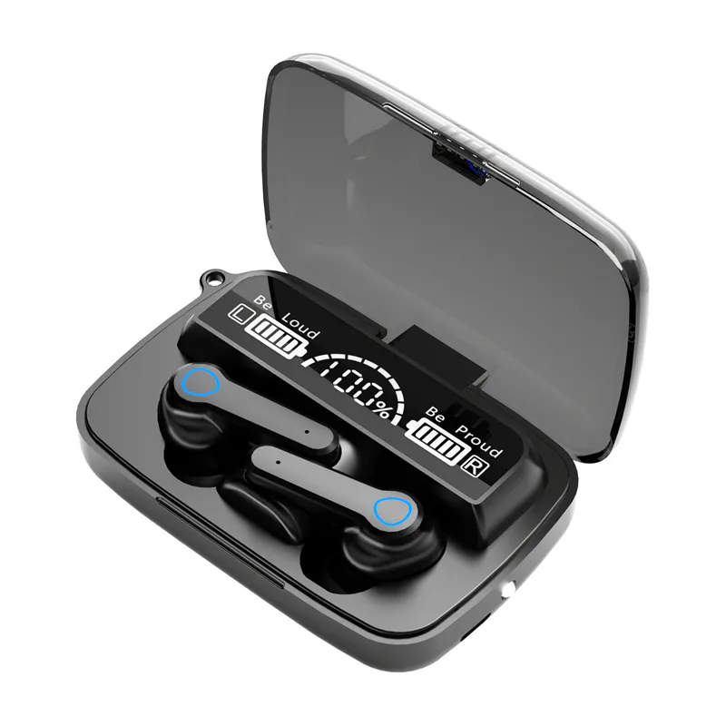 M19 TWS Blue Tooth Earphone Earbuds Whit Mic Flashlight True Phone 5.1 Mirror Wireless Headset