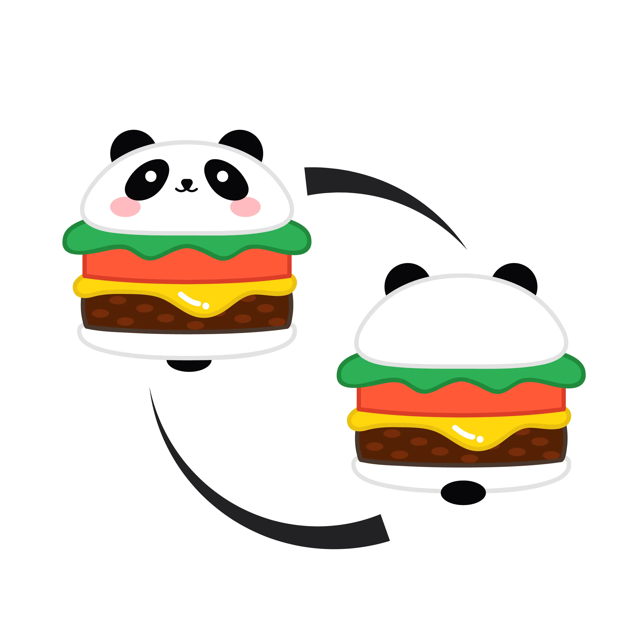 Großhandel Einzelhandel Weiß Schwarz Panda Hot Dog Hamburger Plüsch Kuscheltier Custom ized Plüschtiere Plüsch Schlüssel bund Spielzeug benutzer definierte