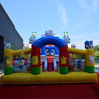 Vente en gros de châteaux gonflables bleus en forme de chat, aire de jeux gonflable pour enfants à vendre