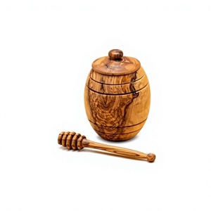 Pot à miel en bois rond avec couvercle à clapet, fait main, compatible lave-vaisselle, récipient alimentaire pour la cuisine et la salle à manger - Product Image 5