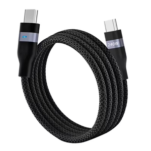 Cable USB C a USB C de Alta Calidad, 240W 60W, con LED, Carga Rápida, Trenzado de Nailon, 48V 5A, para Samsung, iPhone, Laptop - Product Image 4