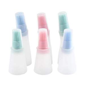 Kitchen Sauce Honey Oil Dressing Dispenser Bottle Silicone Basting Brush with Storage Bottle for BBQ Baking Brush Cooking Tool