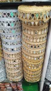 Bordure en dentelle brodée avec fil métallique, bordure décorative pour vêtements ethniques et de mariée - Product Image 3