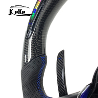 Volant en cuir perforé noir en fibre de carbone LED pour BMW F10 F20 F30 F32 F36 M3 F80 M4 F82 M2 F87 M5 F90 E90 E92