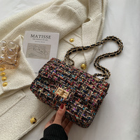Sac à main pour femme Bolso De Dama, sac à bandoulière en tweed classique inspiré des grands créateurs, avec fermeture éclair, petit sac à bandoulière pour femme, sac à bandoulière pour l'hiver